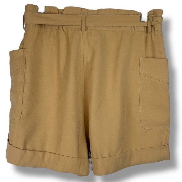 Steve Madden High Rise Paper Bag Khaki Beige Casual Utility Shorts size Large - Picture 5 of 7